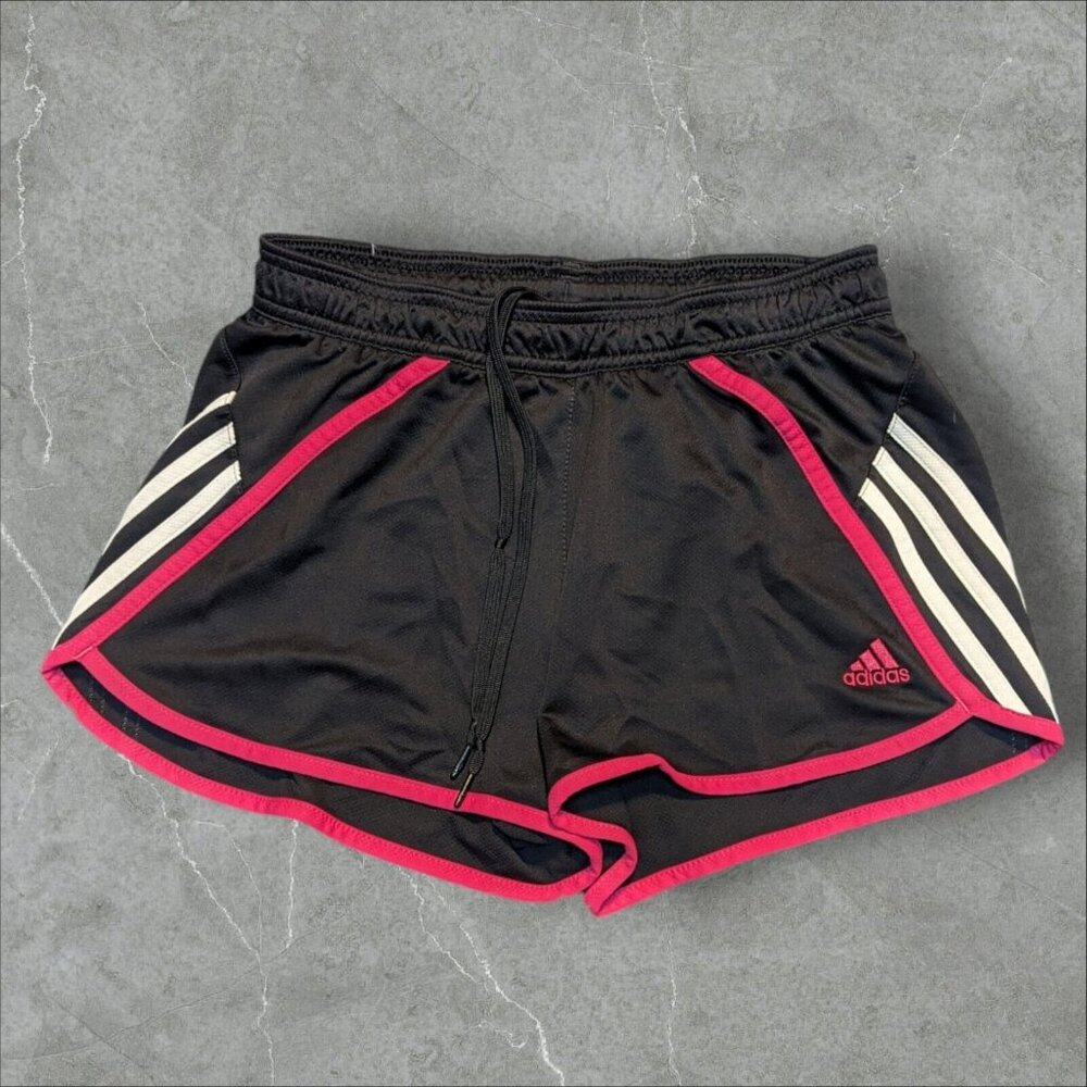 Adidas Shorts Womens Small Black‎ & Pink Climalite Running Casual Breathable Gym